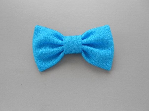 Turquoise Blue Handmade Bow Tie Style Pin Brooch / Scarlet Summer Accessories / Bright Azure Color Bow Tie