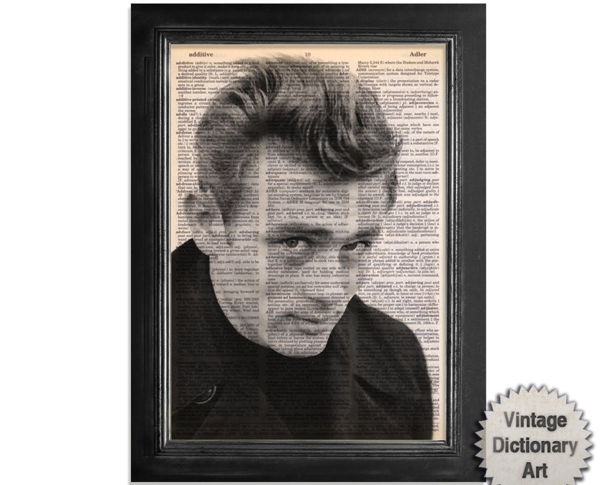 James Dean - Famous Movie Star Series - Printed on Vintage Dictionary Paper - 8x10.5