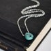 Single Turquoise Drop Stone Necklace, Detailed Vein Turquoise Small Stone Necklace, Blue Stone Jewelry, Single Strand Turquoise Necklace
