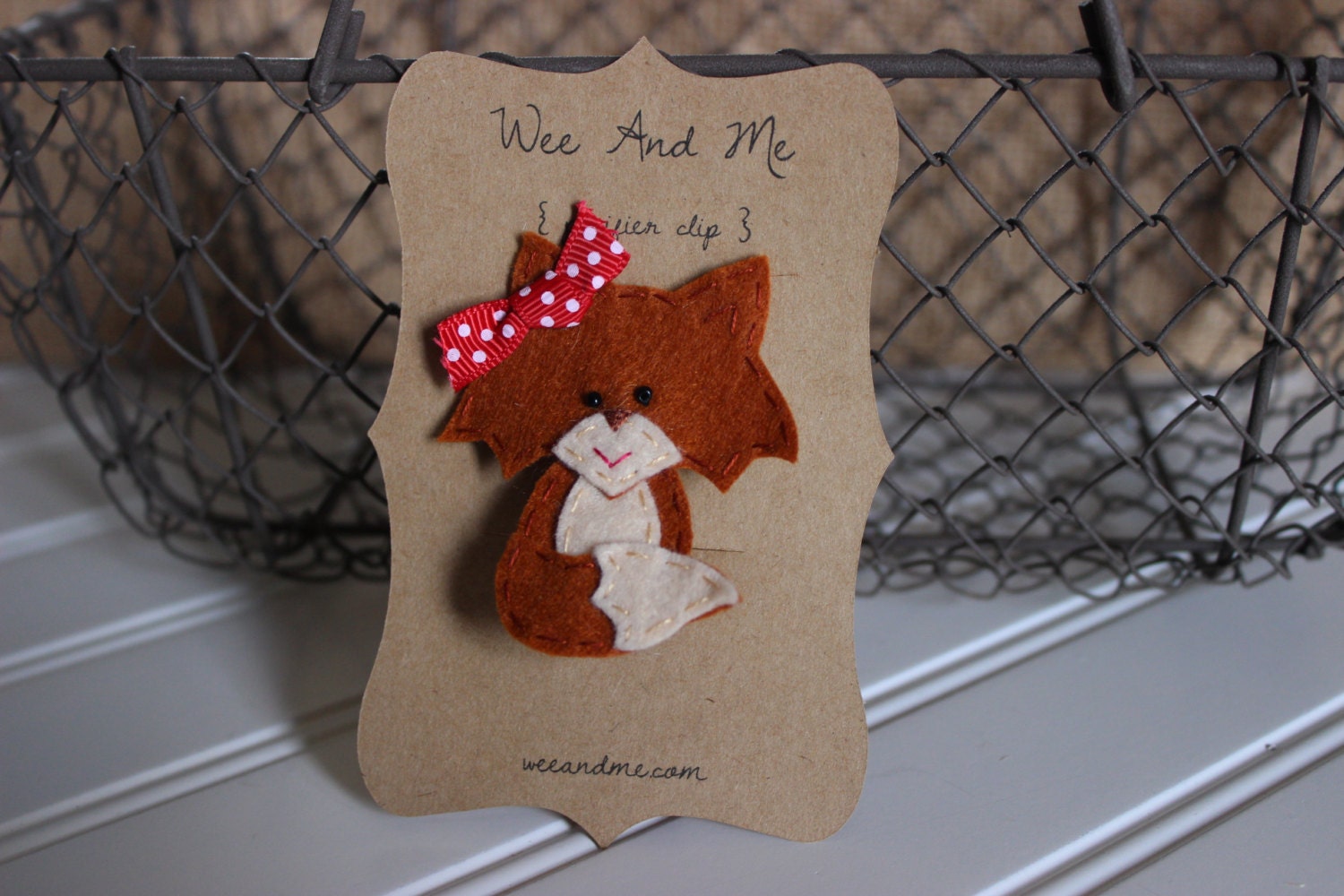 Girlie Fox - Felt Pacifier Clip - Baby Girl Gift - by Wee and Me on Etsy