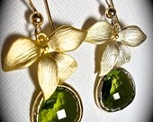 Wild Orchid Earrings - Gold Filled earwires - Choose your Stone color - Bridal jewelry -  Bridesmaids - Beach wedding Jewelry -