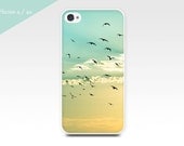 iphone case 4 4s 5 birds in flight sunset sky photography fine art iphone 4 4s 5 case nature birds flock cell phone case nature golden teal
