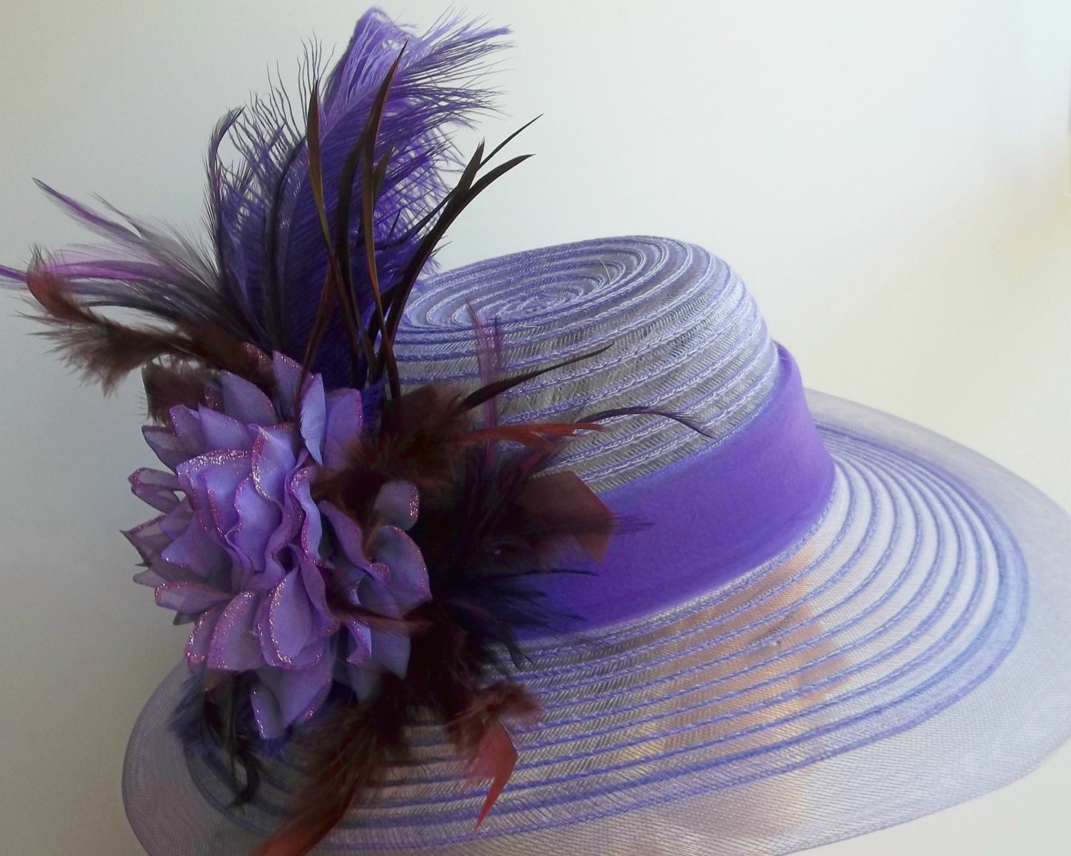Wide Brim Lavender Hat, Lavender, Purple, and Violet, Derby Hat, Garden Party, Tea Party