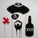 Pirate themed photo booth props on a stick