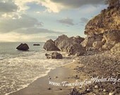Beach photography blue grey stormy sky sea ocean turquoise green aqua Guantanamo Bay Cuba art print 8x10 fine art photo