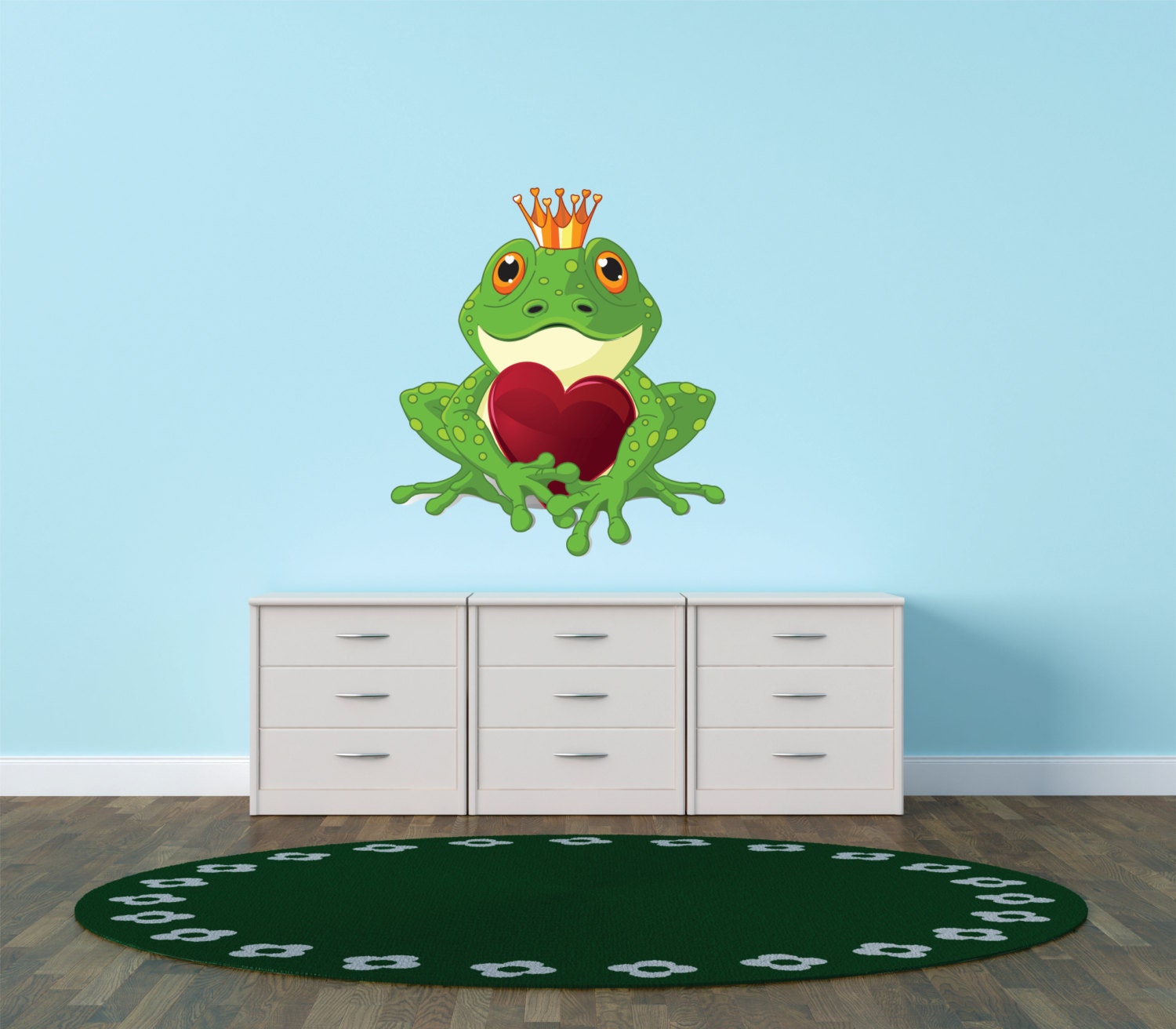 King Frog Fairy Tale Kids Boy Girl Childrens Bedroom Mural Home Decor Peel & Stick Sticker Vinyl Wall Decal Picture Art 20x20 Color168