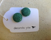 Green Vines Fabric Earrings