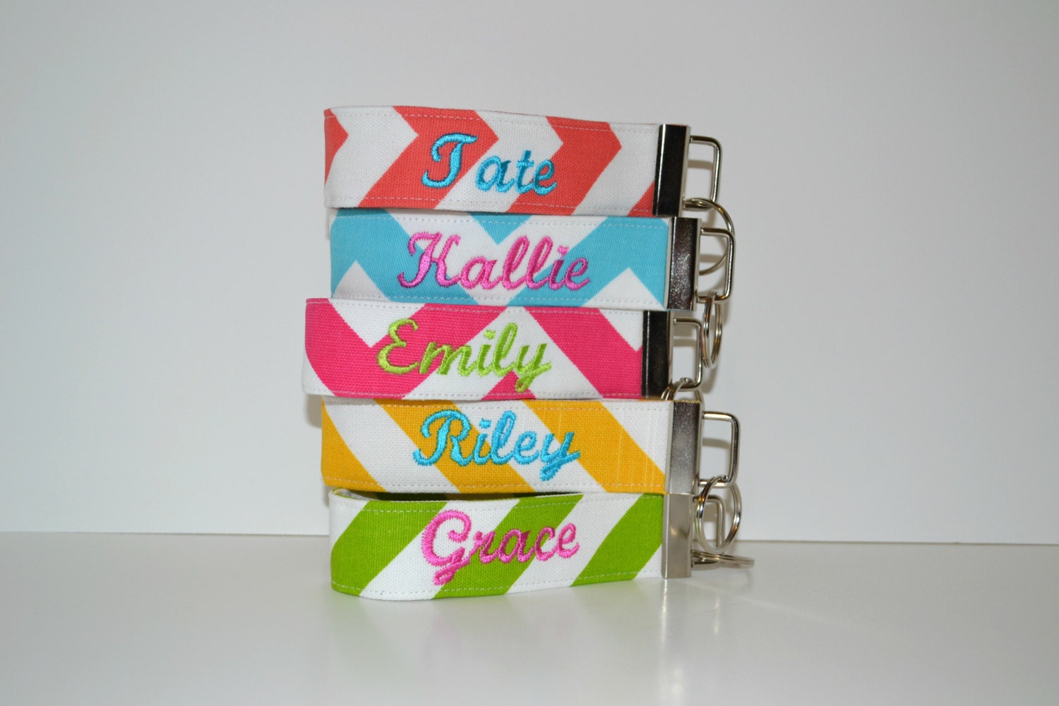 Personalized Key Fob YOUR CHOICE - Chevron Key Fob with Personalization