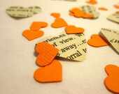 2 Packets of Book Page Heart & Orange/Purple/Yellow Mini Paper Hearts Confetti (RESERVED)