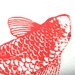 Original Linocut: Koi