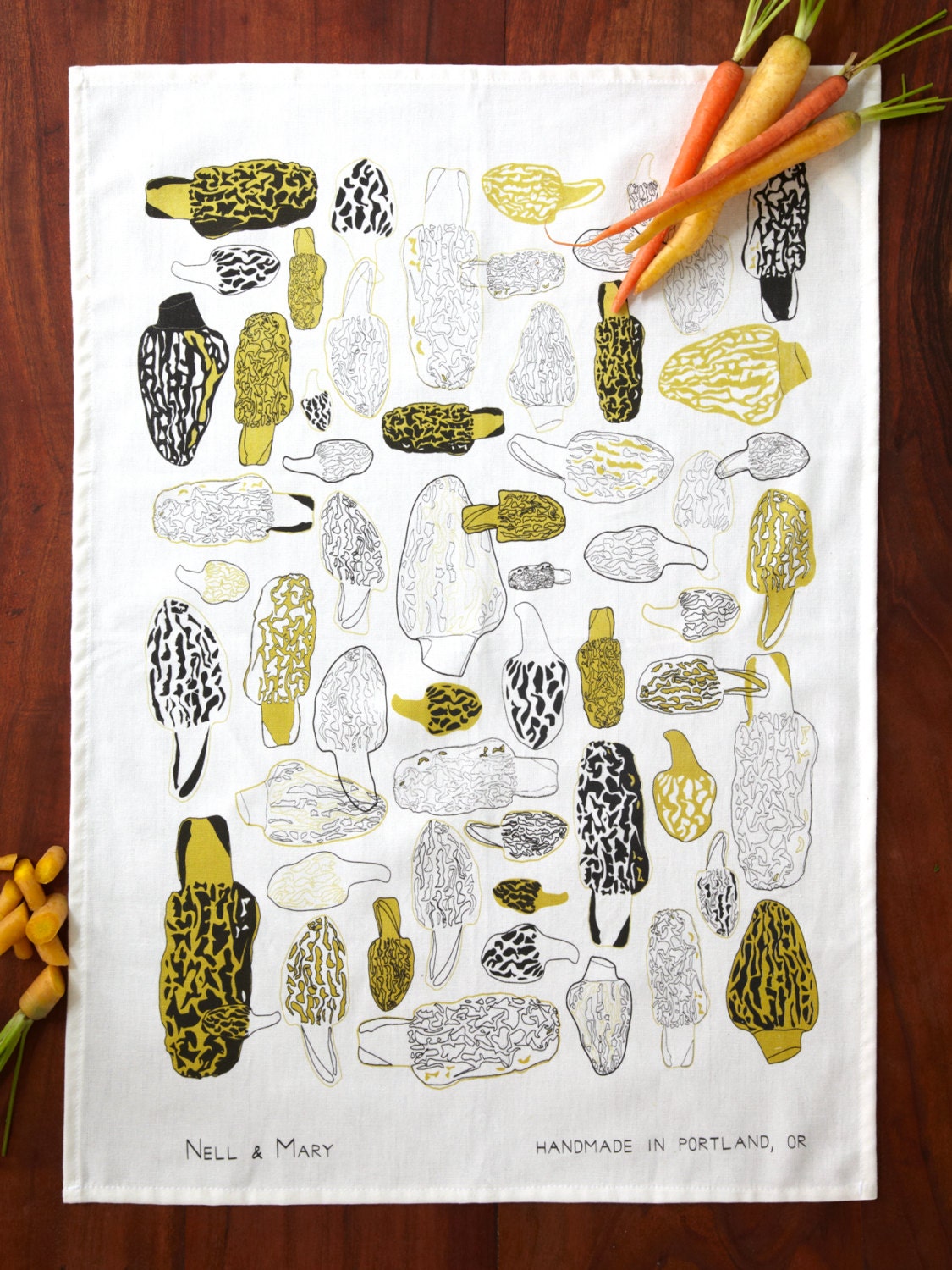 Morels Tea Towel - Gold