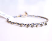 Braided Bracelet "Luck" - Cotton, pyrite & 14kt Gold Filled clasps