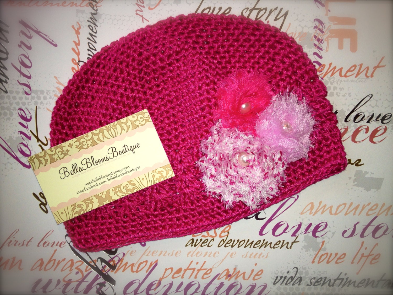 20%OFFORDER.3PieceSet.Shabby Chic Hat.Crochet hat with flower.flower clip.interchangeable headband.infant hat.toddler hat.girl hat