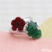 Red Coral and Green Jade, Wrap Ring, Adjustable