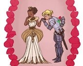 Femslash Feb 5x7 Small Print: Queen and Her Knight