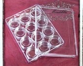 A Pack of 12 Individual Small Round Plastic Storage Container Boxes Organizer Jar w Lids Covers  (SP.CTR)
