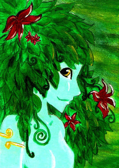 ATC / ACEO : "Goddess of the Forest" Original Artwork Card