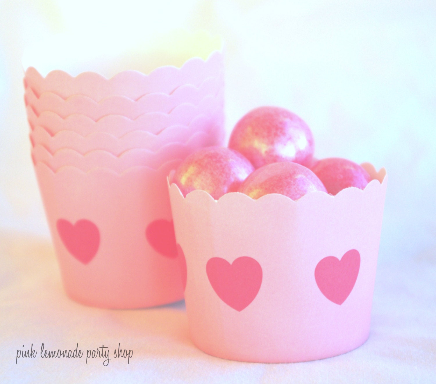 Small pink Heart-Nut/Candy/Baking Cups--20ct--Parties--cupcakes-gumballs-snacks Il_170x135
