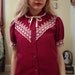 70s Cranberry Lace Blouse