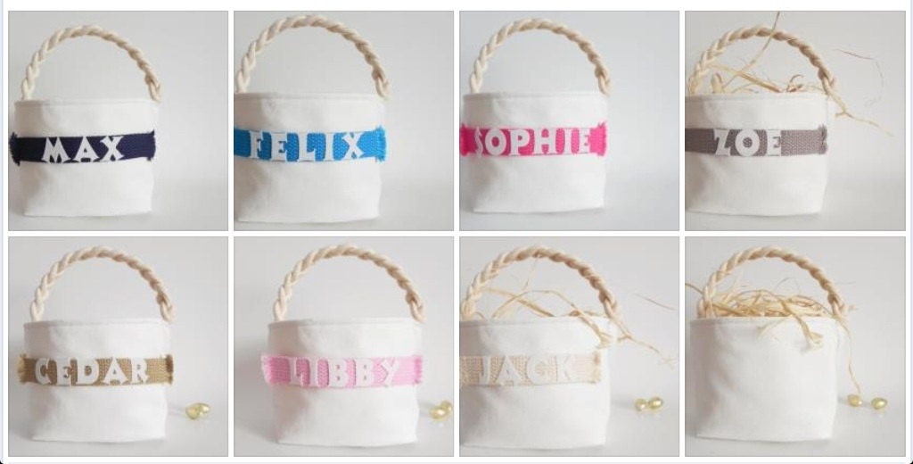 Pick Your Color - Personalized Easter Basket for a Boy or Girl - Easter Egg Hunt - Fabric Bin - Single Handle - Size Regular