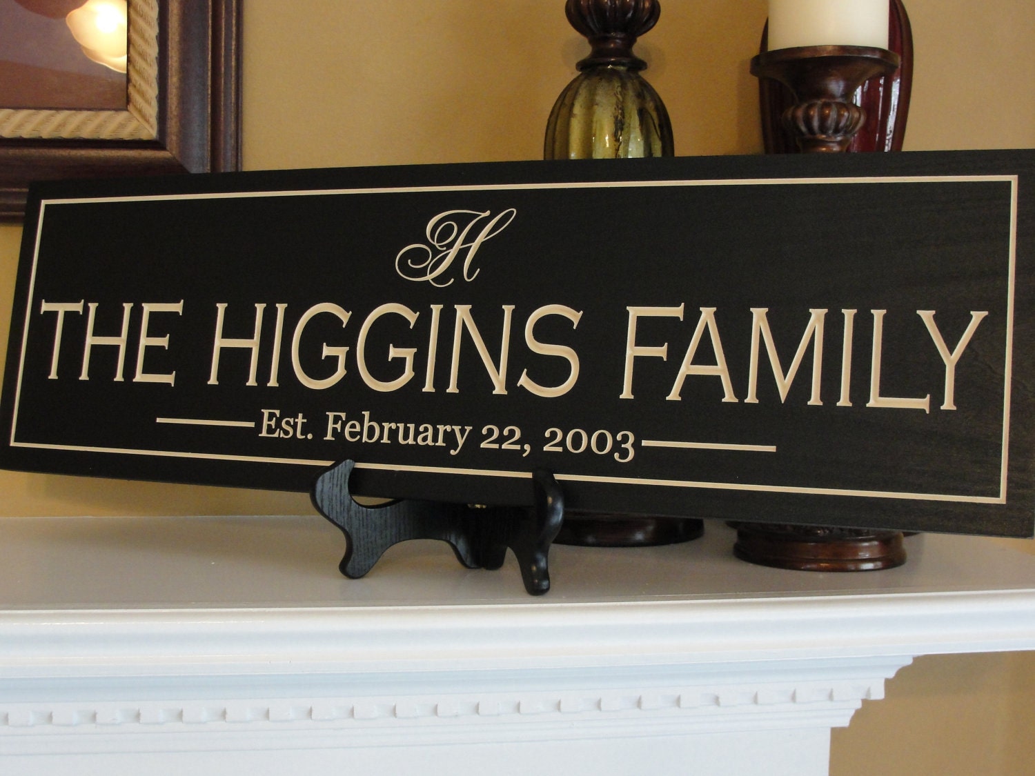 Personalized Family Name Sign Custom Family Plaque Established Family Sign Bridal Shower gift
