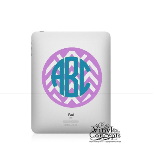 Chevron Monogram Decal - Two colors - Vinyl Wall Art