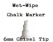 Chalk Marker Pen Chisel Tip 6mm for Vinyl Chalkboards & Labels White Silver Red Buttercup Champagne
