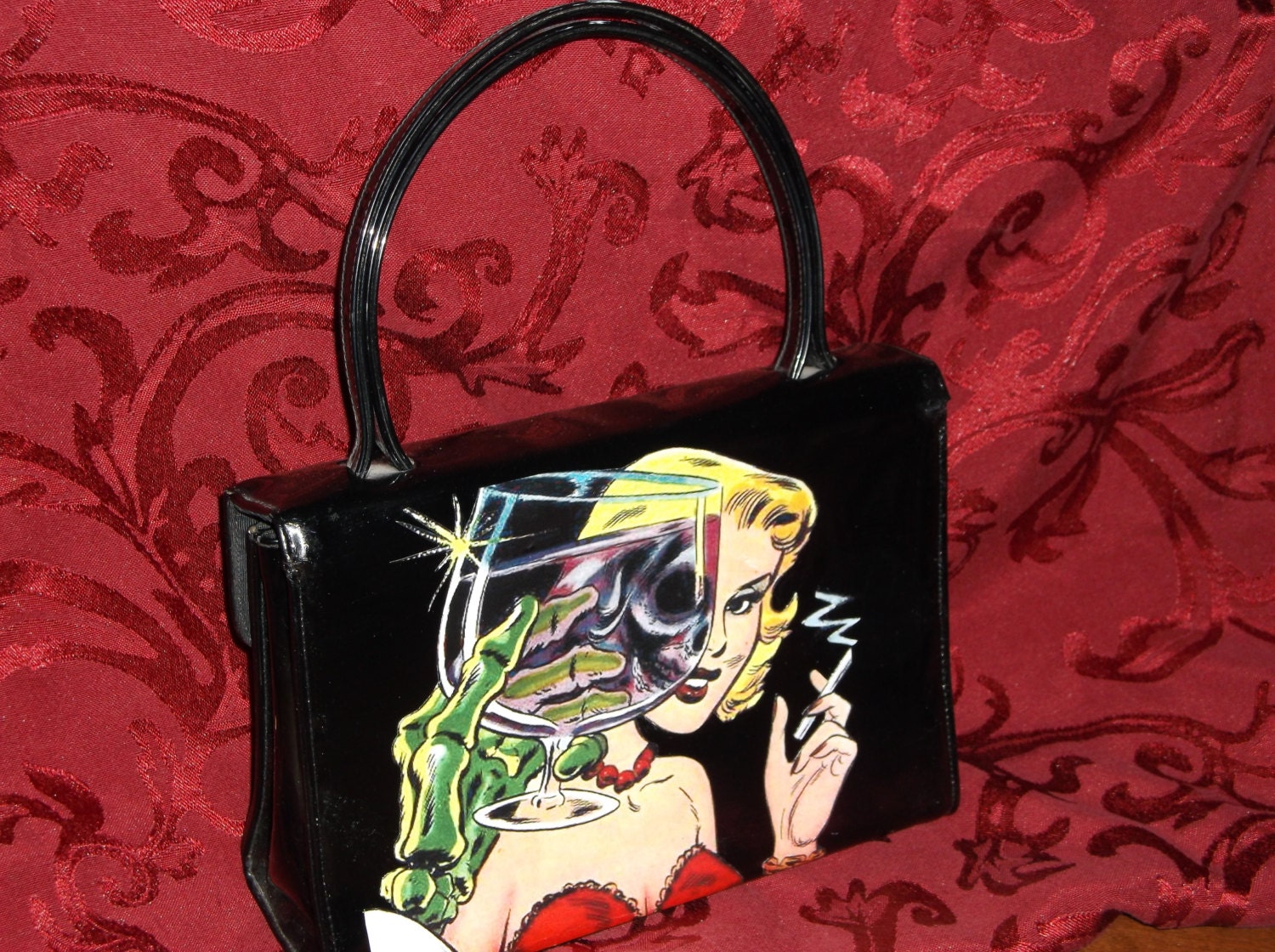 ZOMBIE vintage vinyl purse dead PINUP Rockabilly