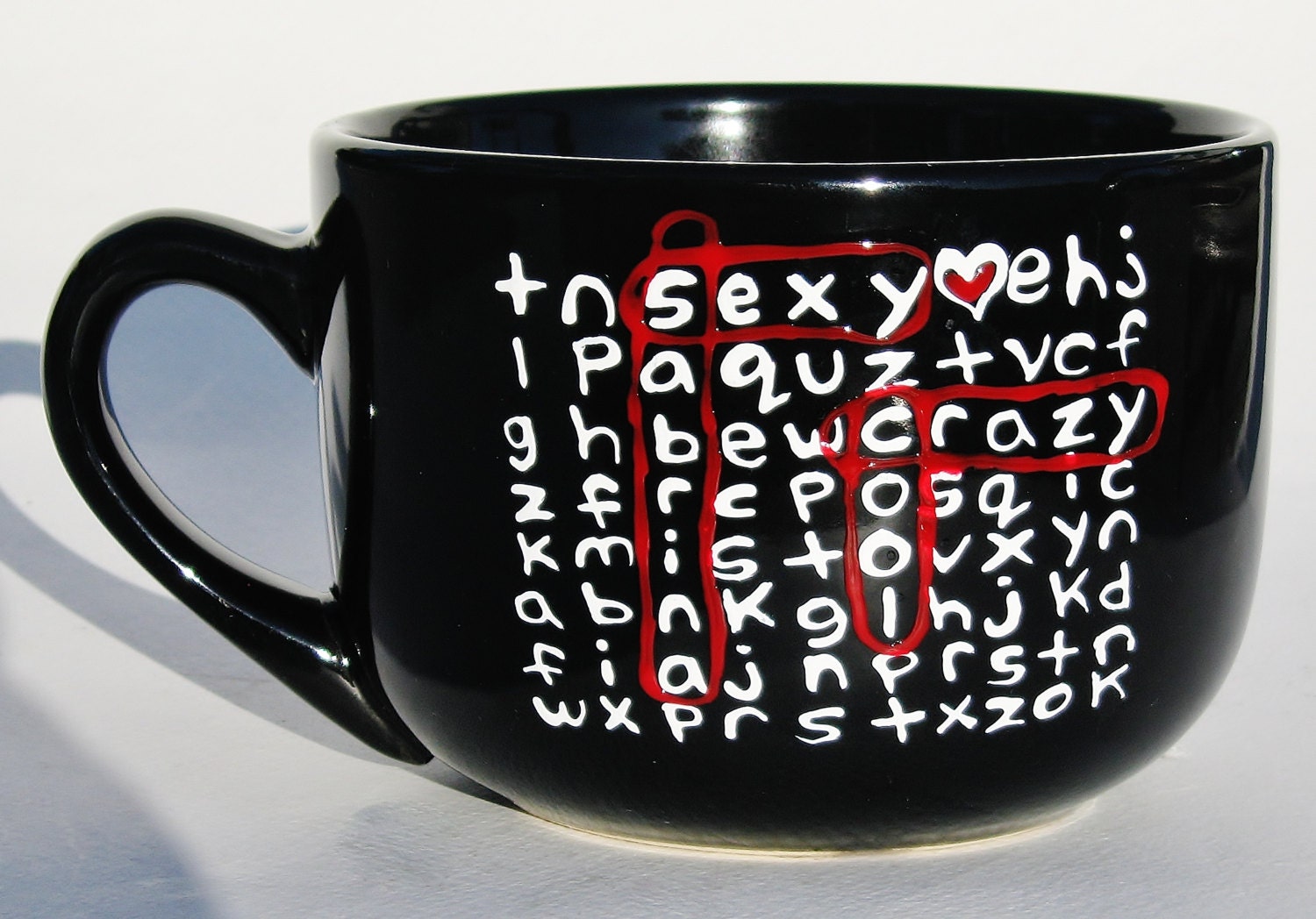 Personalized Mug Word Search Ceramic Mug Soup Cup Black