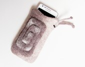 Felted Case for Samsung Galaxy S3 S2. Cell Phone Case. Snail Spiral Cochlea Helix. Brown. White. Natural colors. Pastel
