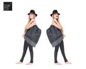 Drawstring backpack bag - black
