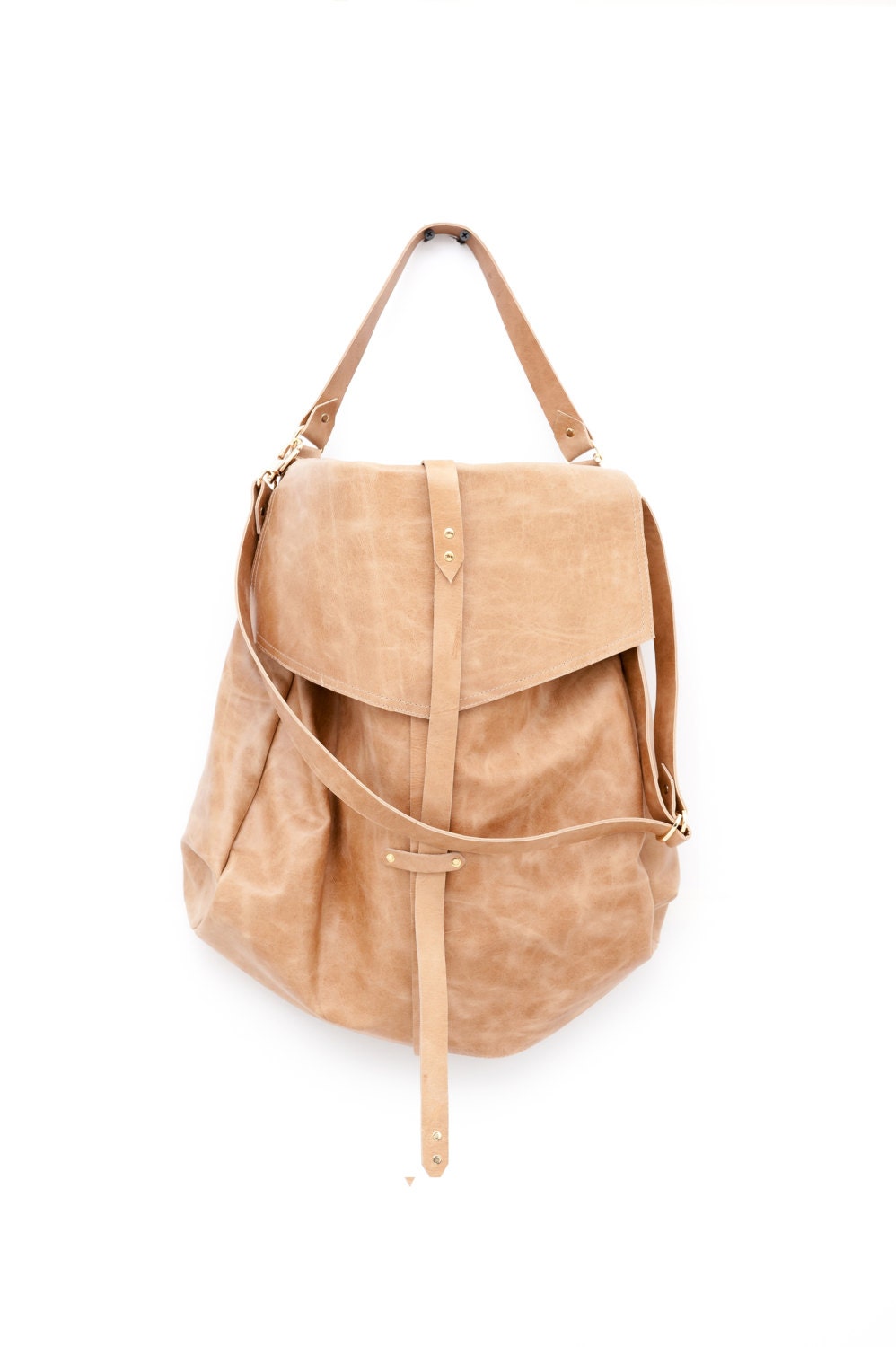 Brown leather bag- Hobo bag