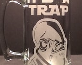 Star Wars Admiral Ackbar inspired Beer Mug Engraved/Etched Glass
