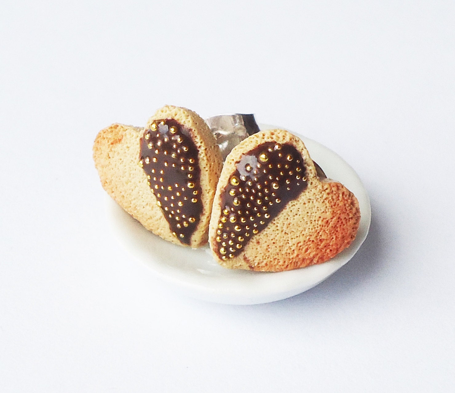 HEART COOKIE EARRINGS - stud earrings