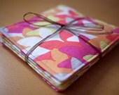 Mid Century Modern Prints Fabric Coasters - Magenta - Set of 6 - Housewarming Gift, Wedding Gift