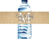 100 Waterproof Water Bottle Labels - Printed labels with your wedding colors Il_170x135