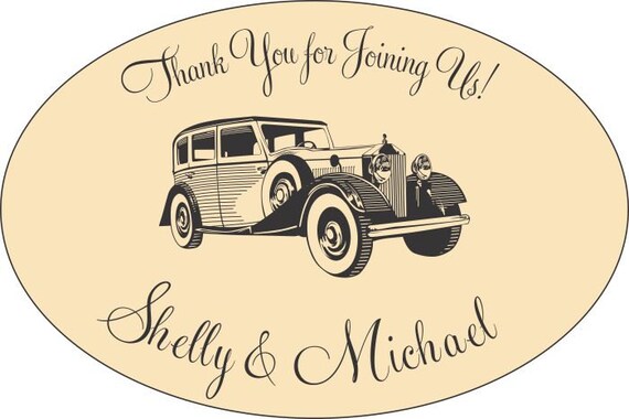 Vintage Wedding Stickers - 100 3x2 Oval Wedding Favor / Welcome Bag Labels - Compare and Save Il_570xn