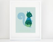 Nursery Wall ART "Modern Woodland - SQUIRREL" Print