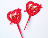 12 Valentine Heart Cupcake Toppers Valentine Cake Picks Il_170x135