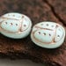 Mint Ladybugs Czech beads, ladybird, large - 13x11mm - 6Pc - 0654
