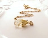 Gold Rutilated Quartz Gold Necklace