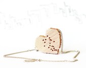 Valentine's day necklace - heart necklace, red pendant - cartonBois