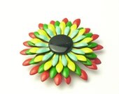 Vintage Colorful 4 Tiered Hippie Flower Love Child Enamel Costume Jewelry Brooch Pin on Etsy