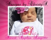 Sweet Sophia Appliqued Ruffled Baby Layette