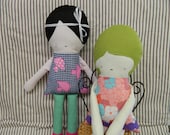 Beatrice and Clara Handmade Girl Dolls