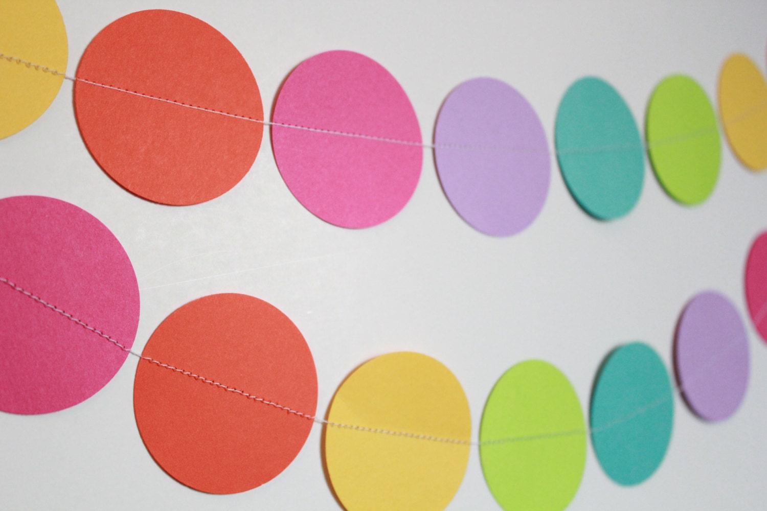 Paper Garland Birthday Party Decoration . 10 Feet Long. Birthday Party, Baby shower, Wedding Decor