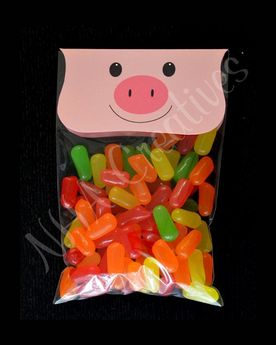 Pig Treat Bag Topper - DIY Printable Digital File - For Baby Shower or Kids Party