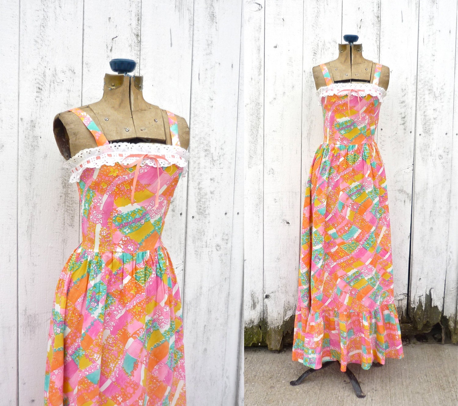 1930s dress / 30s maxi dress / River Walk dress