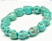 Skeleton Bangle,Skull Bracelet(B0177-Bluish Green)