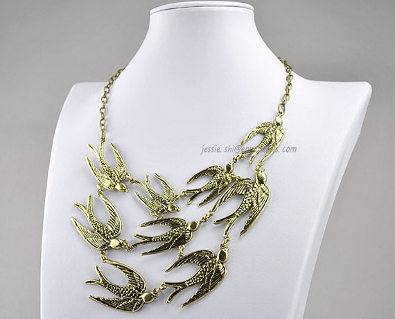 Swallow Necklace, Statement Necklace, Swallow Necklace(FN0608)